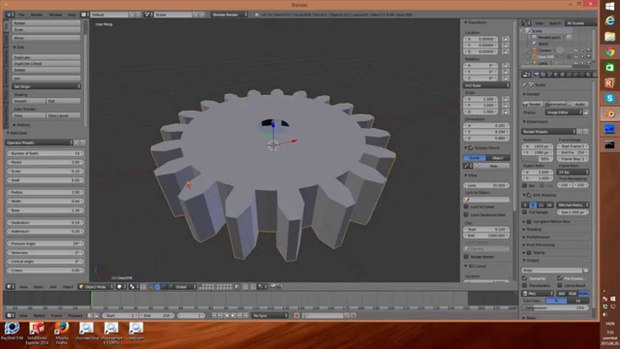 Blender 3D Gears Standard Gears with module YouTube