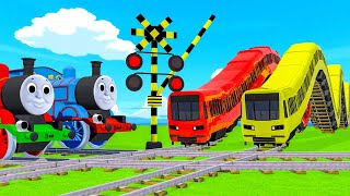 電車アニメ  Railway Crossing  電車アニメ  railroad crossing fumikiri train #1