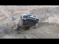 touareg V8 on steep hill  and wheels in the air