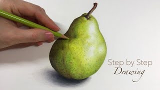 DRAWING A PEAR - Step By Step | Prismacolor Pencils