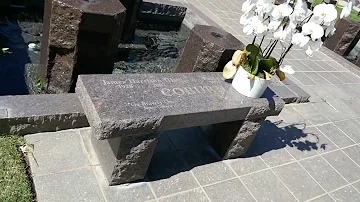 Actor James Coburn Grave Bench Westwood Memorial Park Los Angeles California USA August 12, 2023