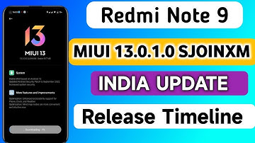 Redmi Note 9 Miui 13.0.1.0 Android 12 Update India Release Timeline News |