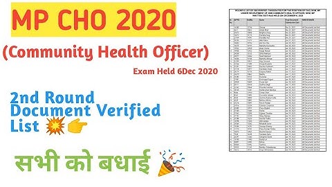 MP _CHO 3800 Post new Update #mpcho NHM Mp Document Verified List