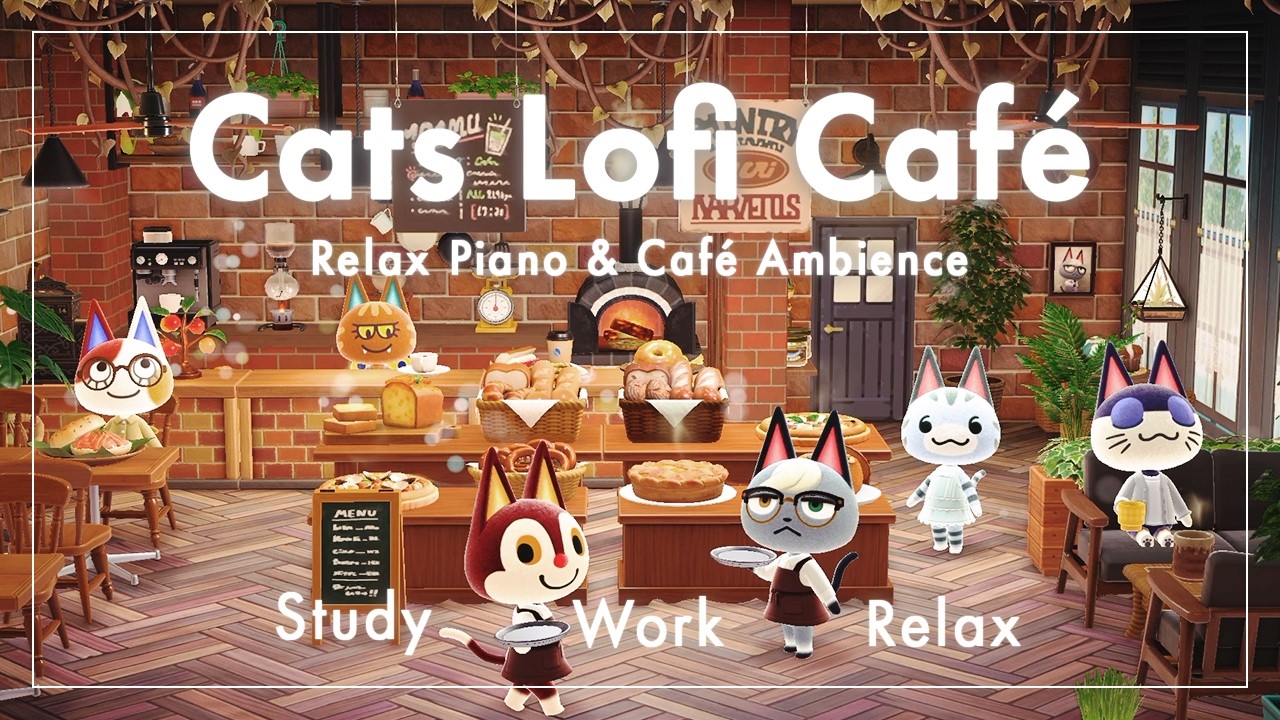 【あつ森BGM 3時間】Cats Lofi Café🐾 #4 Bakery｜Relax Piano Lofi｜勉強・作業・集中・睡眠用｜どうぶつの森の環境音・話し声