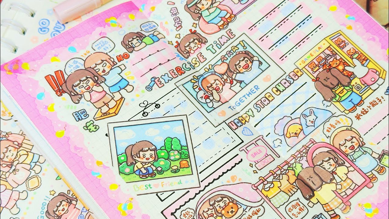 stickers journaling 💕cute kawaii sticker🌈 Immersive ASMR bullet