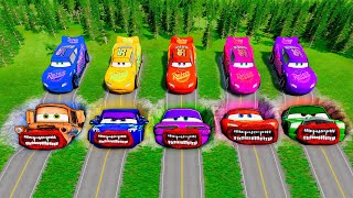 Mega Pixar Cars Pit Transform Lightning McQueen Into Mcqueen Eater! BeamNG.Drive Battle!
