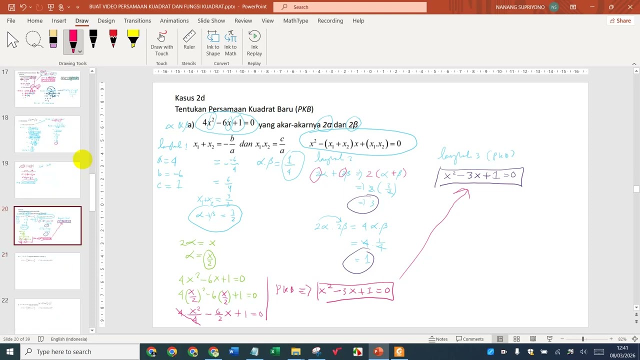 PERSAMAAN KUADRAT PART7