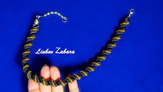 Спиральный жгут разным размером бисера. Spiral bead in different sizes of beads