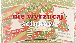 Wykorzystaj ścinki! na kartki świąteczne / Proste kartki dla każdego