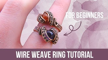 Wire Weaving Ring Tutorial for Beginners - Make This Wire Wrapped Cabochon Ring with 3 Wires