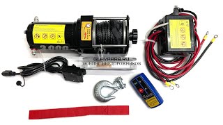 Лебедка на квадроцикл и снегоход 12V PRO&TOP 3000lbs/1361 кг (153/1)