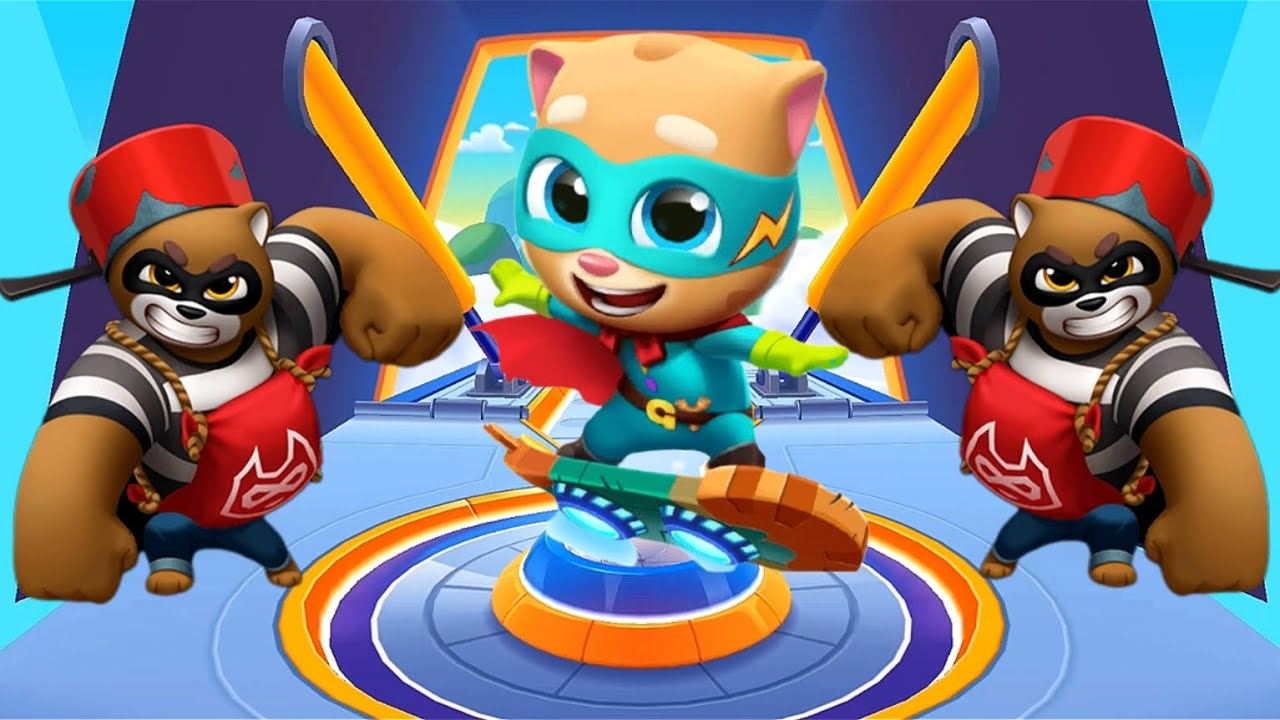 TALKING TOM HERO DASH SUPER HERO GINGER AND HERO RACCOON FIGHT BIGGEST ...