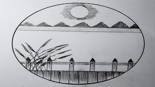 Beautiful Scenery Pencil Drawing for Beginners | Step-by-Step Sketching