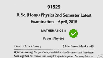 BSc Physics Hons 2nd Sem Mathematics II Question Paper 2018 Mdu