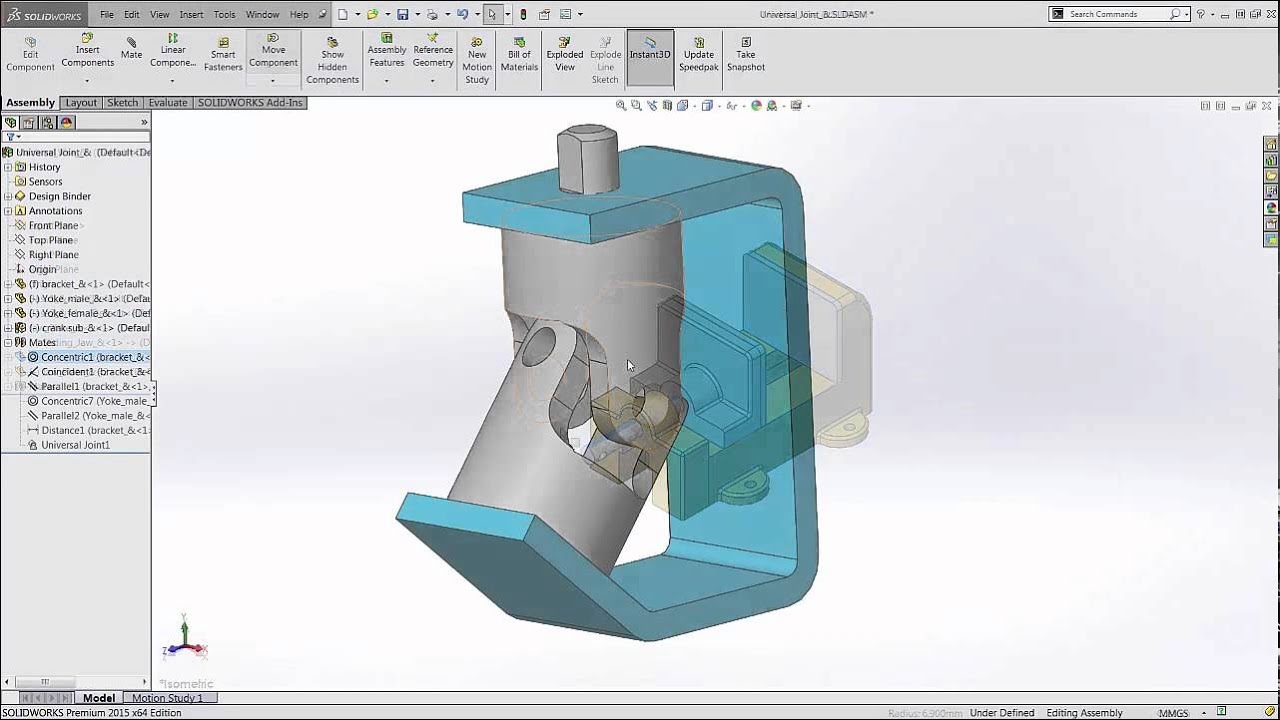 SOLIDWORKS Transparent Component Display Mode