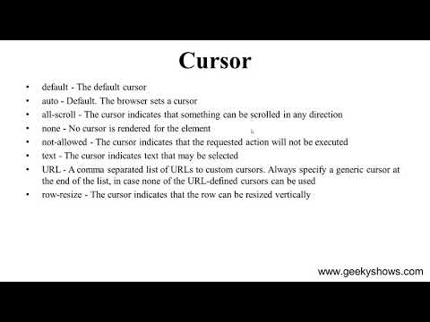 Cursor Property in CSS (Hindi)
