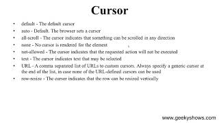 Cursor Property in CSS (Hindi)