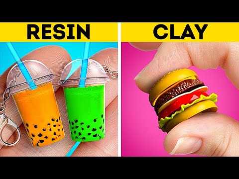 RESIN VS. POLYMER CLAY || Colorful Mini Crafts And DIY Accessories That Will Save Your Money