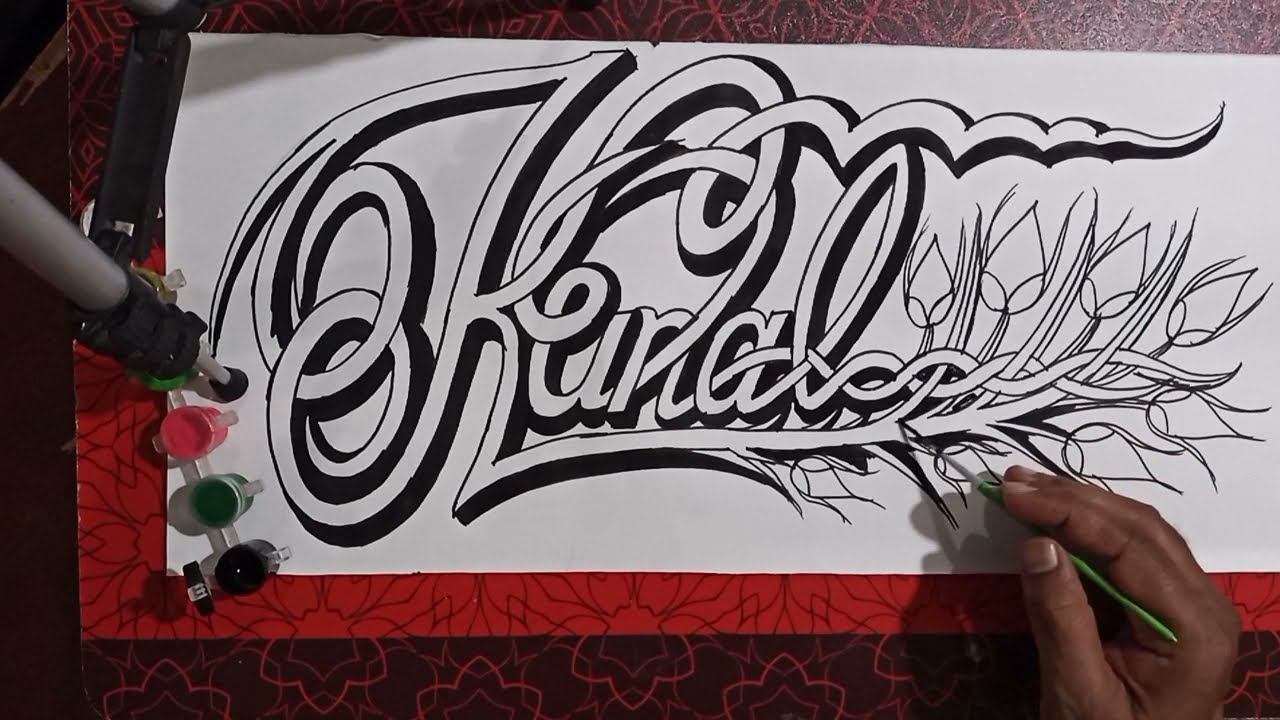 Kunal name tattoo design|Calligraphy writing 3d name. - YouTube