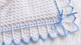Aprende a tejer una manta o cobija para bebe con el punto Gotas de nieve facil y rapido de tejer con by Crochet for Baby 59,876 views 1 month ago 47 minutes