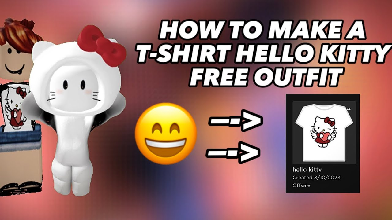 How to make a t-shirt in roblox making hello kitty outfit for FREE 