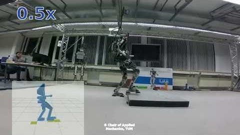 Humanoid Robot LOLA walks over an unexpected platform
