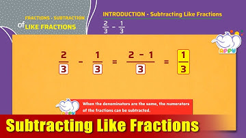 G4 - Module 13 - Introduction - Subtracting Like Fractions | Appu Series | Grade 4 Math Learning