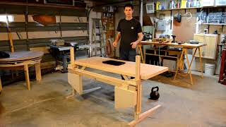 Wooden Counterweight Desk or Table by Scott Rumschlag