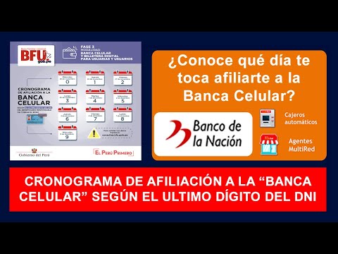 Cronograma de Afiliación Banca Celular del Banco de la Nación