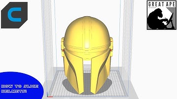 Slicing Great Ape Studio Mandalorian helmet in Cura