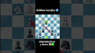 CHECKMATE IN 4 moves | Brilliant Queen and Rook Sacrifice 🔥#chess #bobbyfischer