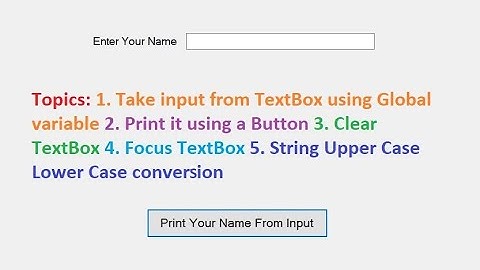 Take an Input from TextBox | Video-02 | Windows Form application | C# | .Net | Visual Studio