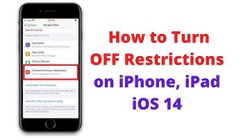 How to enable/disable restrictions on iOS 14