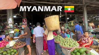 Real MYANMAR Life  Explore The Vibrant Riverside Wholesale Market in YANGON