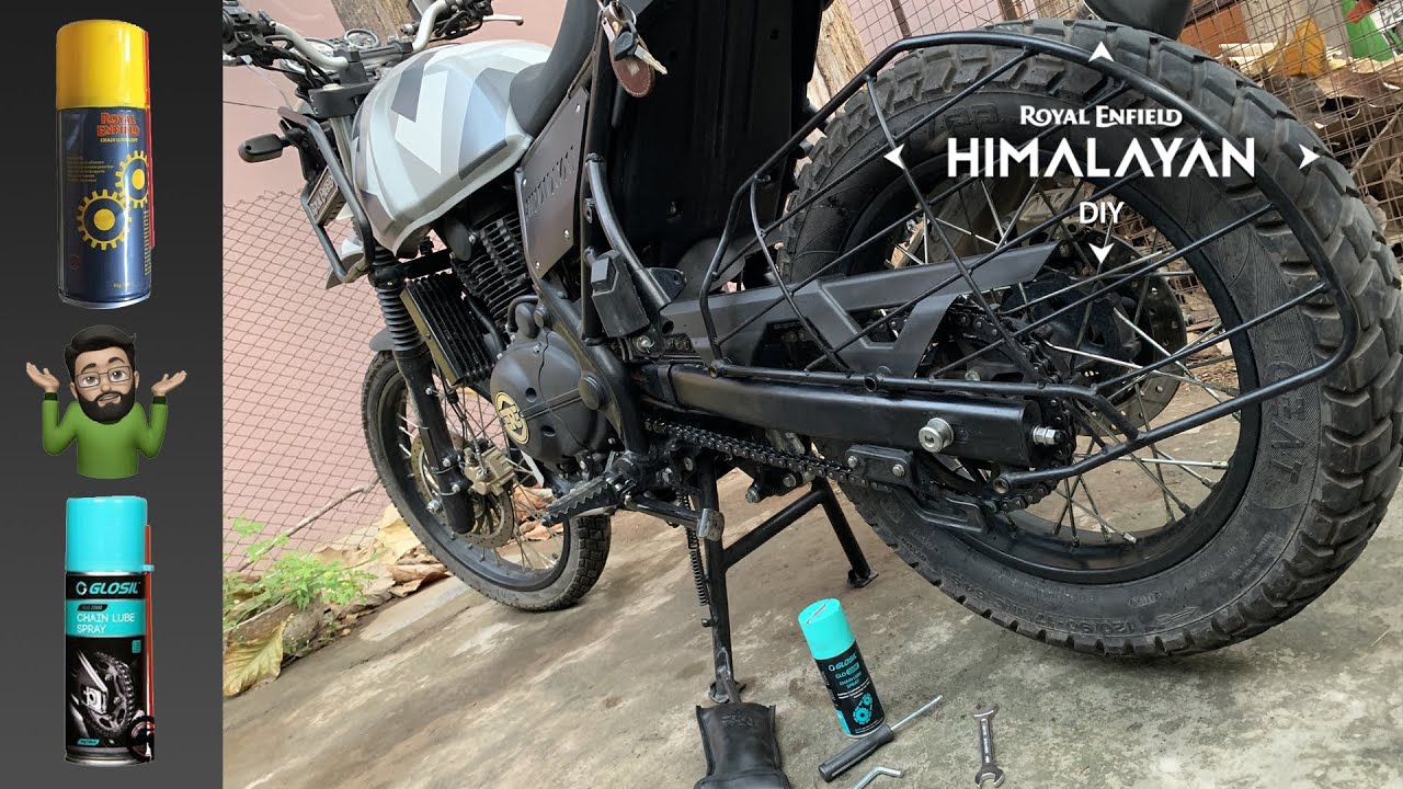 DIY Royal Enfield Himalayan Chain Clean and Lube Petrol GLOSIL