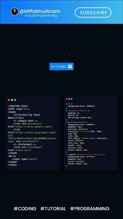 Styling input tanggal dengan html dan css #coding #programming # ...