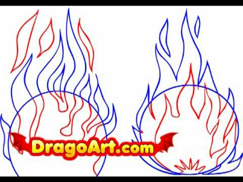 How to draw flames, step by step - YouTube