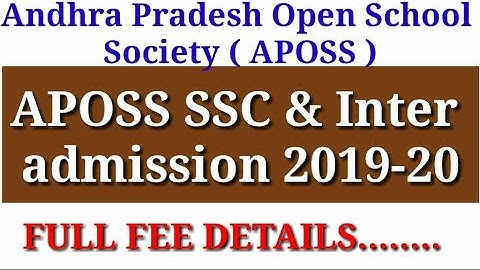 APOSS SSC & Inter  admission 2019-20 NOTIFICATION