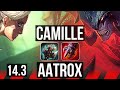 Camille vs aatrox top  6 solo kills 1624 legendary  kr master  143