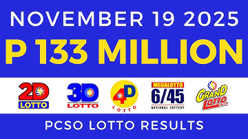 Lotto Result Today 9pm November 19 2025 PCSO