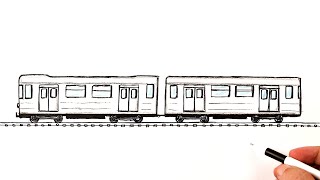Как нарисовать поезд Метро