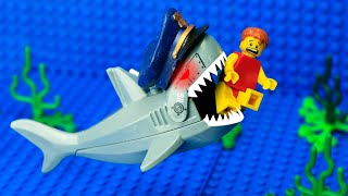 Lego Police Shark Attack Thief | Stop Motion