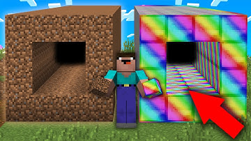 Minecraft NOOB vs PRO: WHICH TUNNEL WILL NOOB CHOOSE? DIRT vs RAINBOW Challenge 100% trolling