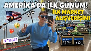 AMERİKA'DA İLK GÜNÜM! İlk Market Alışverişim, Walmart, Texas Austin Amerika Vlog, Yurt Odam, J1 Vize