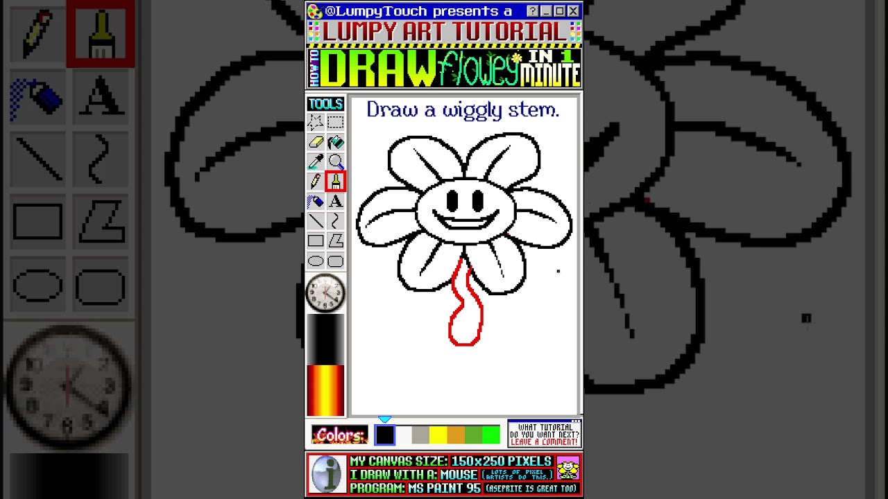 How to Draw Flowey from Undertale (Flowey's Laugh) - Pixel Art Step by Step  Drawing Tutorial 