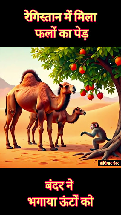 The Monkey 🐒 and Camel 🐫 fought over fruits in the desert ||Monkey Ai Video||Animal AI Video #ai