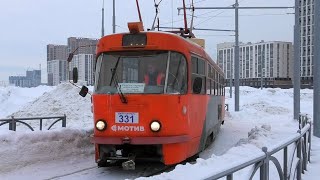 Трамвай Екатеринбурга Tatra T3Su Сме №331/332 Маршрут №1 На Трамвайном Кольце 