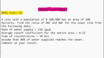 Quantity of Wastewater | Sanitary Engineering | PoU, TU, KU, PU
