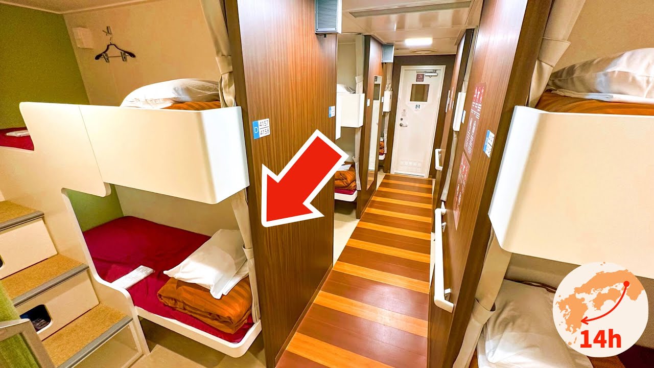 Japan's Newest Overnight Sleeper Ferry 😴🛳 14 Hour Voyage in Dormitory Room TRAVEL VLOG 新造船フェリーろ