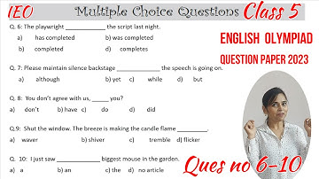 English Olympiad Class 5 Question Paper 2023 Ques no 6-10 | Class 5 English Olympiad Sample Paper